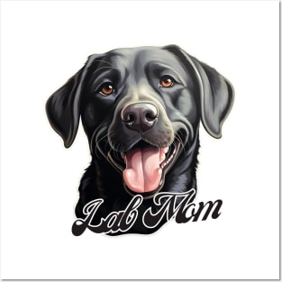 Black Lab Mom T-Shirt - Dog Lover Gift, Pet Parent Apparel Posters and Art